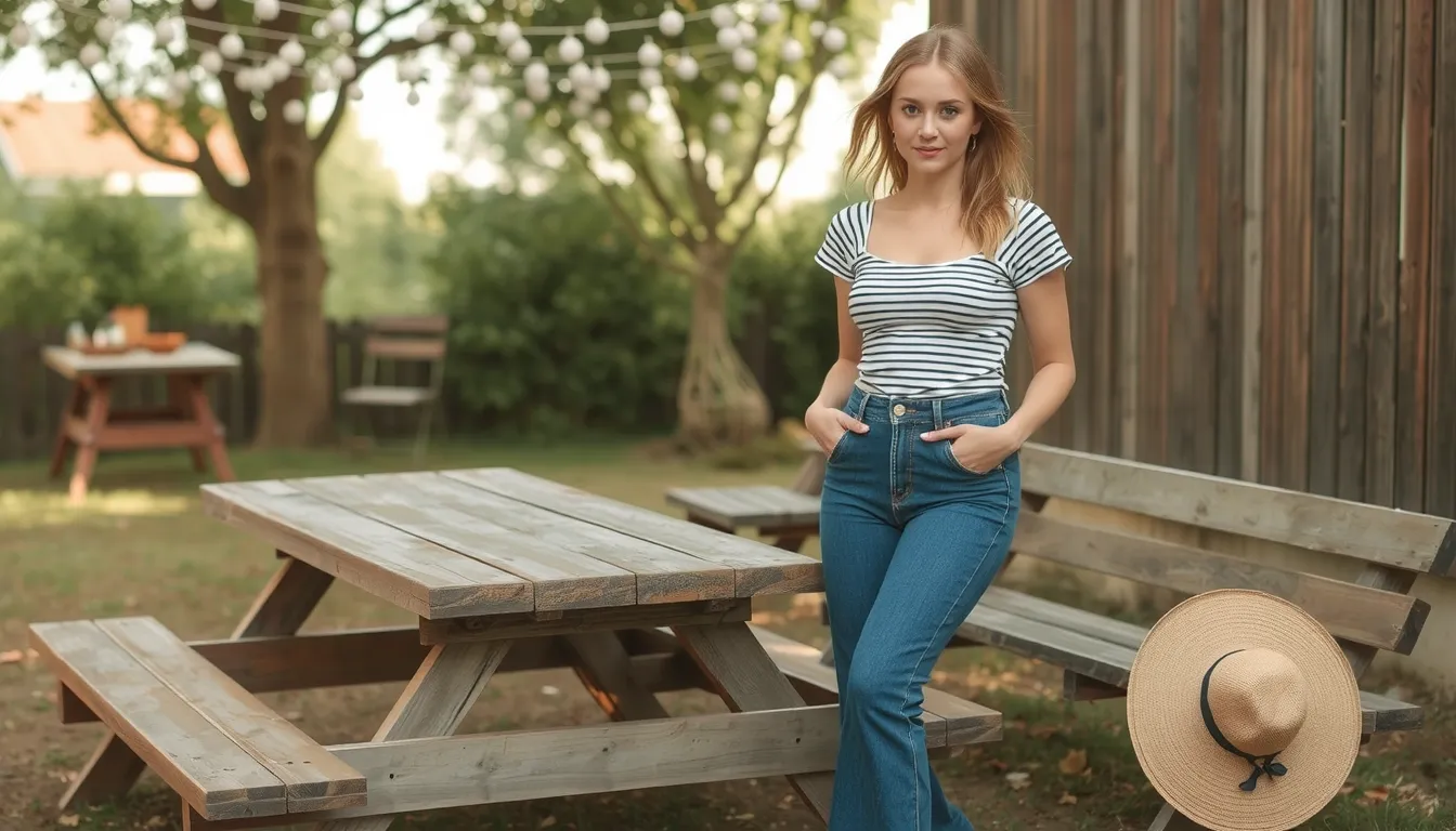esprit guinguette idee tenue guinguette femme pantalon