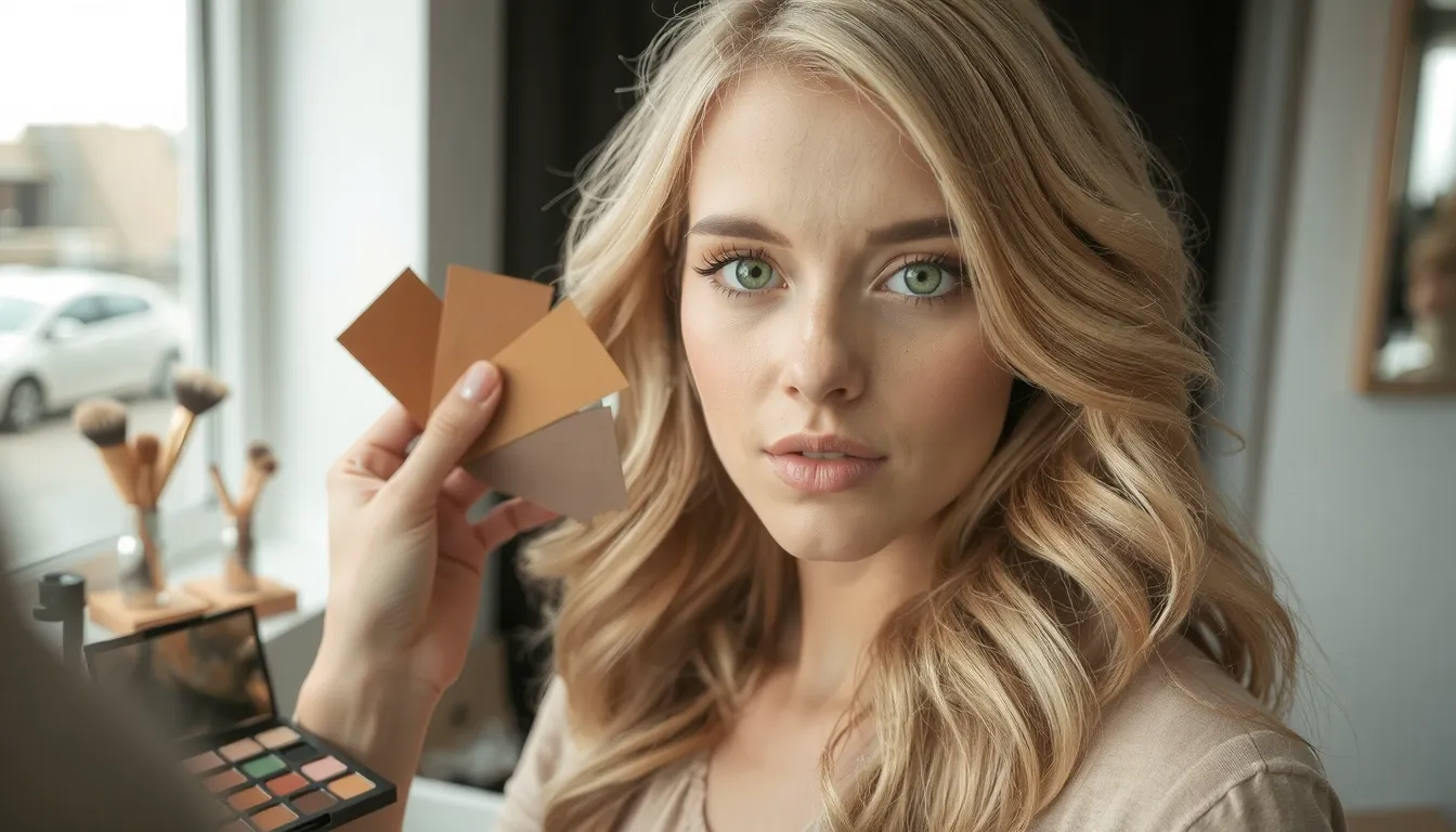 blonde au yeux vert