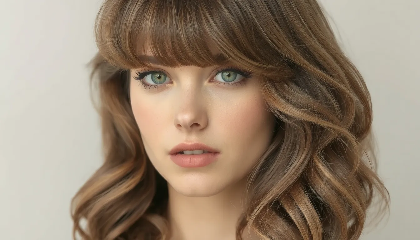 frange rideau cheveux mi long